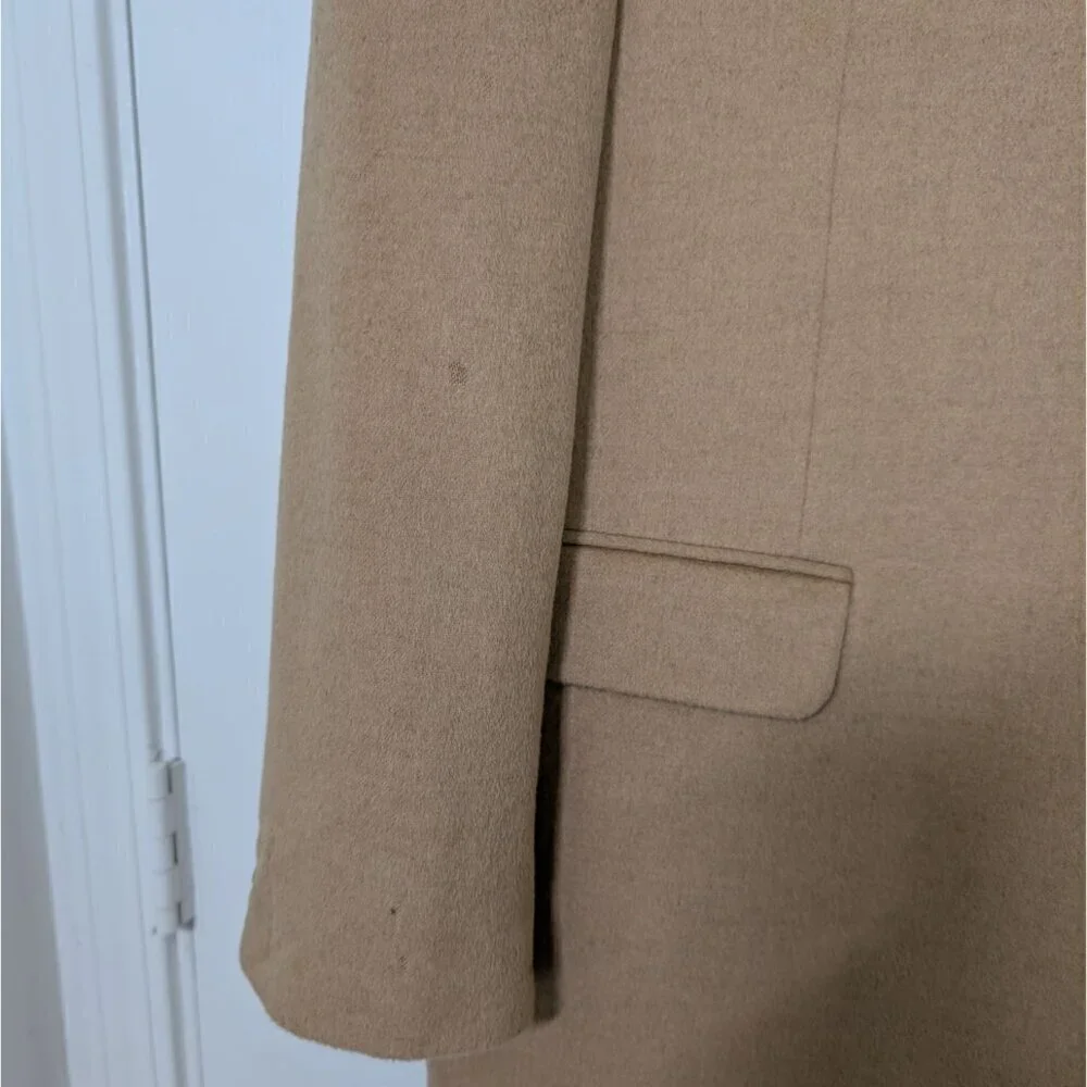 T Harris Camel Hair Blazer Mens Size 44R Tan Business 2 Button Sport Coat Jacket